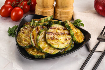 Vegan cuisine Grilled zucchini slices