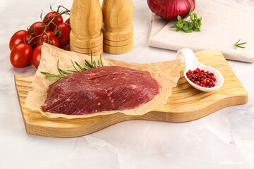 Raw beef meat uncocked steak