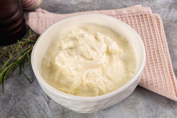 Italian soft young cheese stracciatella