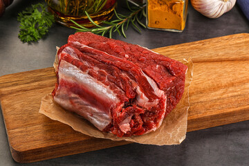 Raw beef ribs for cooking