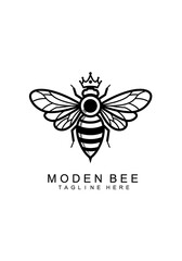 Obraz premium 王冠を戴く蜂の線画