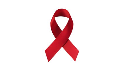 red aids awareness ribbon isolated on transparent background