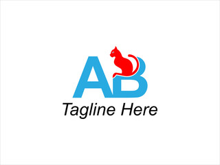 Cat letter logo design vector illustration