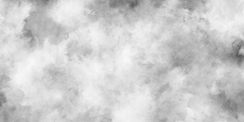 Abstract cloudy and grunge soft gray watercolor texture,  white or grey clouds with black and white stains, white background texture with puffy and cloudy smoke,  black and white background with smoke