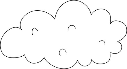Cloud outline coloring page illustration
