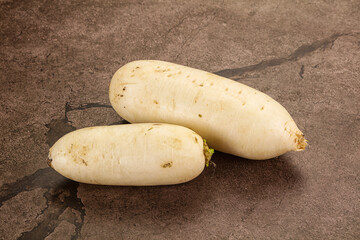 Raw white daikon raddish root