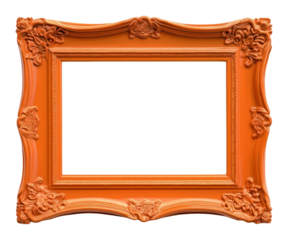 PNG Rectangle vintage picture framed mockup orange rectangular decorative.