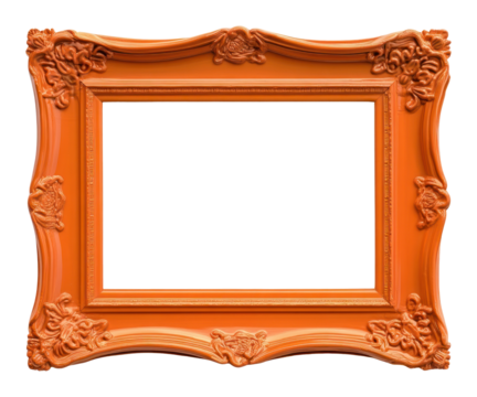 PNG Rectangle vintage picture framed mockup orange rectangular decorative.