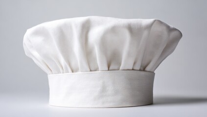 White chef's hat on plain background