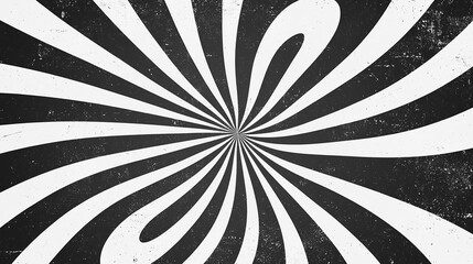 Black and White Abstract Optical Illusion Spiral Background