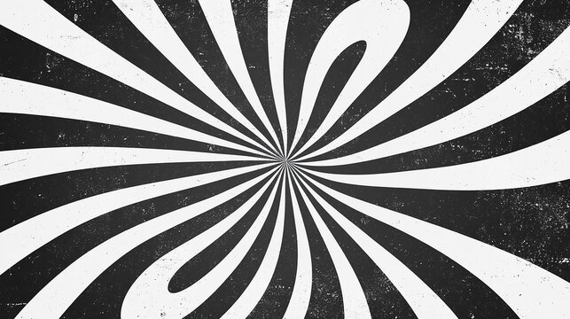 Black and White Abstract Optical Illusion Spiral Background