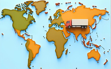 Shipping and Delivery Services to South Sudan: International Mail, Parcels, and Logistics Solutions on World Map Background. High quality