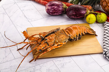 Luxury expensive boiled spiny lobster