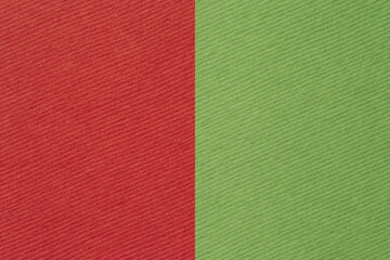 blank background for forbidden and allowed rules: close up of red and green striped cardboard