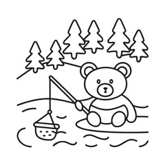 Cozy bear coloring book, cozy bear coloring pages, black  & white, line art, victor illustration, bold & easy coloring pages, coloring book, coloring pages, christmas, halloween, animals, bear art