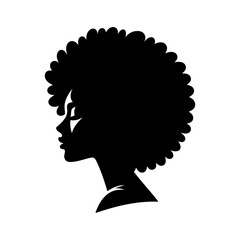 Minimalist Black and White Illustration of Woman Side-profile Silhouette