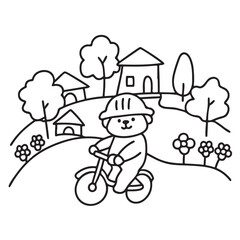 Cozy bear coloring book, cozy bear coloring pages, black  & white, line art, victor illustration, bold & easy coloring pages, coloring book, coloring pages, christmas, halloween, animals, bear art