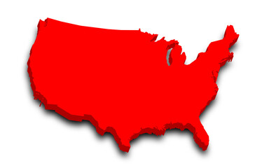 United States map, USA map, 3d Map of America country with color. United States of America, US, United States