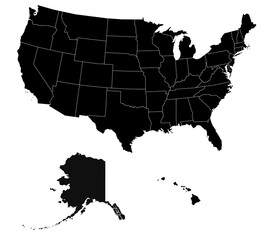 United States map with his state