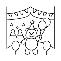 Cozy bear coloring book, cozy bear coloring pages, black  & white, line art, victor illustration, bold & easy coloring pages, coloring book, coloring pages, christmas, halloween, animals, bear art