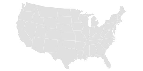 United States map, America administrative map. blank, empty map of United States of America