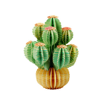 paper cactus with spiky edges transparent background