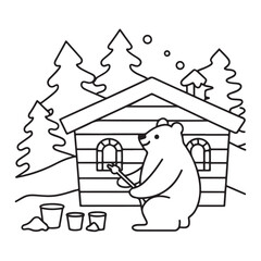 Cozy bear coloring book, cozy bear coloring pages, black  & white, line art, victor illustration, bold & easy coloring pages, coloring book, coloring pages, christmas, halloween, animals, bear art