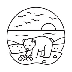 Cozy bear coloring book, cozy bear coloring pages, black  & white, line art, victor illustration, bold & easy coloring pages, coloring book, coloring pages, christmas, halloween, animals, bear art