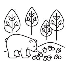 Cozy bear coloring book, cozy bear coloring pages, black  & white, line art, victor illustration, bold & easy coloring pages, coloring book, coloring pages, christmas, halloween, animals, bear art