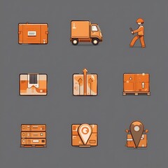 Logistics and Delivery Icon Set