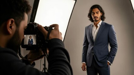 Photographer Taking Studio Portraits