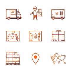 Logistics and Delivery Icon Set