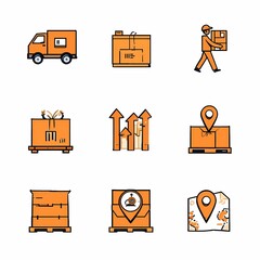 Logistics and Delivery Icon Set