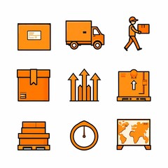 Logistics and Delivery Icon Set