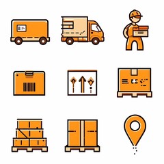 Logistics and Delivery Icon Set