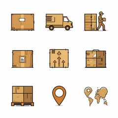 Logistics and Delivery Icon Set