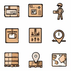 Logistics and Delivery Icon Set