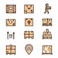Logistics and Delivery Icon Set