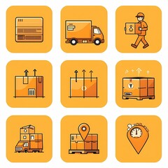Logistics and Delivery Icon Set