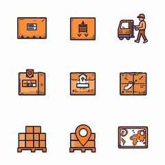 Logistics and Delivery Icon Set