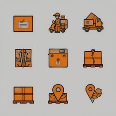 Logistics and Delivery Icon Set