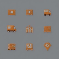 Logistics and Delivery Icon Set
