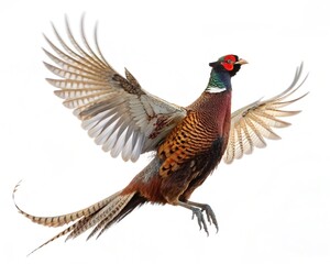Obraz premium An exotic male red pheasant in nature with colorful feathers