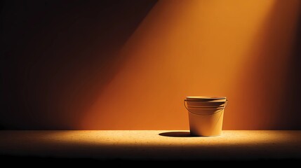 Functional empty bucket standing alone, providing a versatile image for minimalist design projects or product illustration.