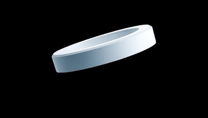 Light gray ring, slightly angled, 3D rendered