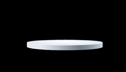Blank, white, circular, platform