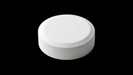 White, round, pill-shaped object