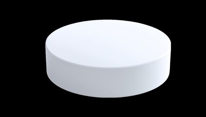 Blank, white, round, flat podium