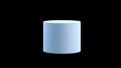 Light-blue cylinder on black background (1)