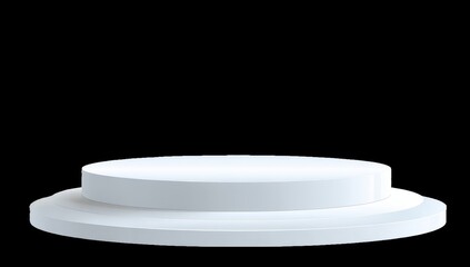 White, circular, double-tiered pedestal